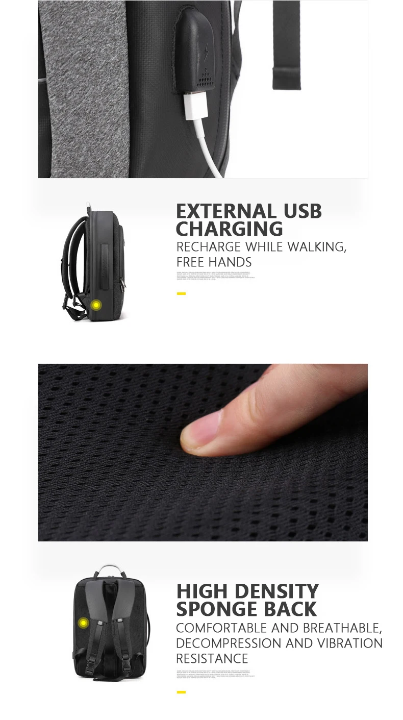 40L большой емкости мужские s расширяемые рюкзаки usb зарядка Мужские 17 дюймов сумки для ноутбука Водонепроницаемый Бизнес Путешествия Mochila для мужчин