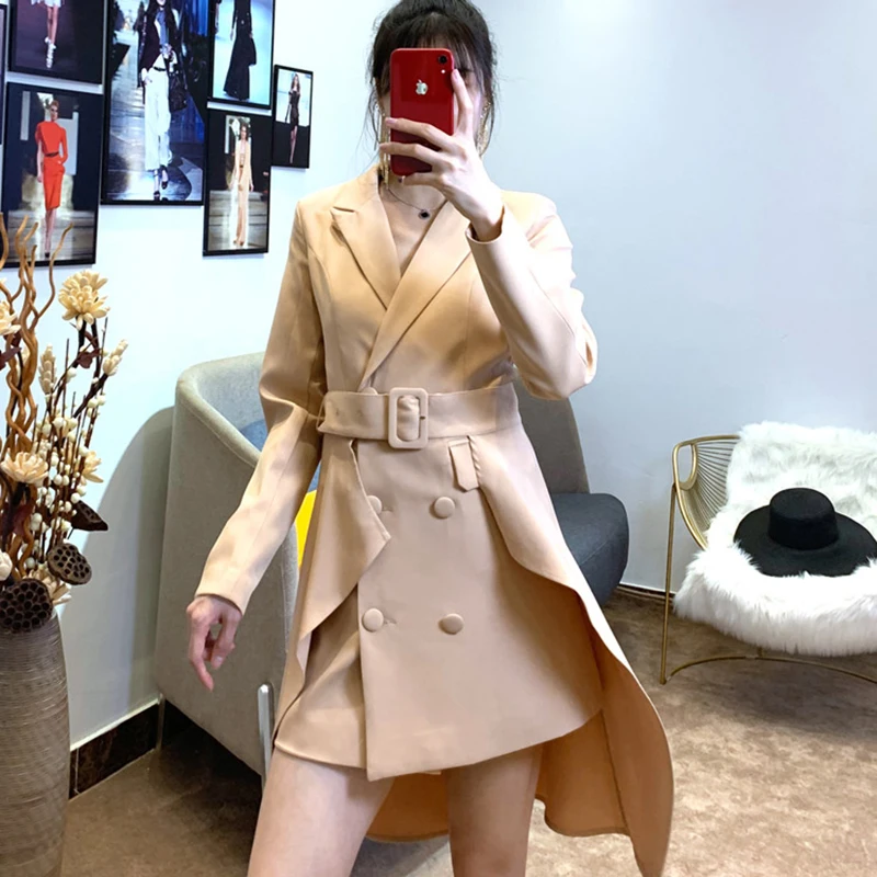 Весенние Потрясающие дизайнерские женские мини-платья с длинными рукавами