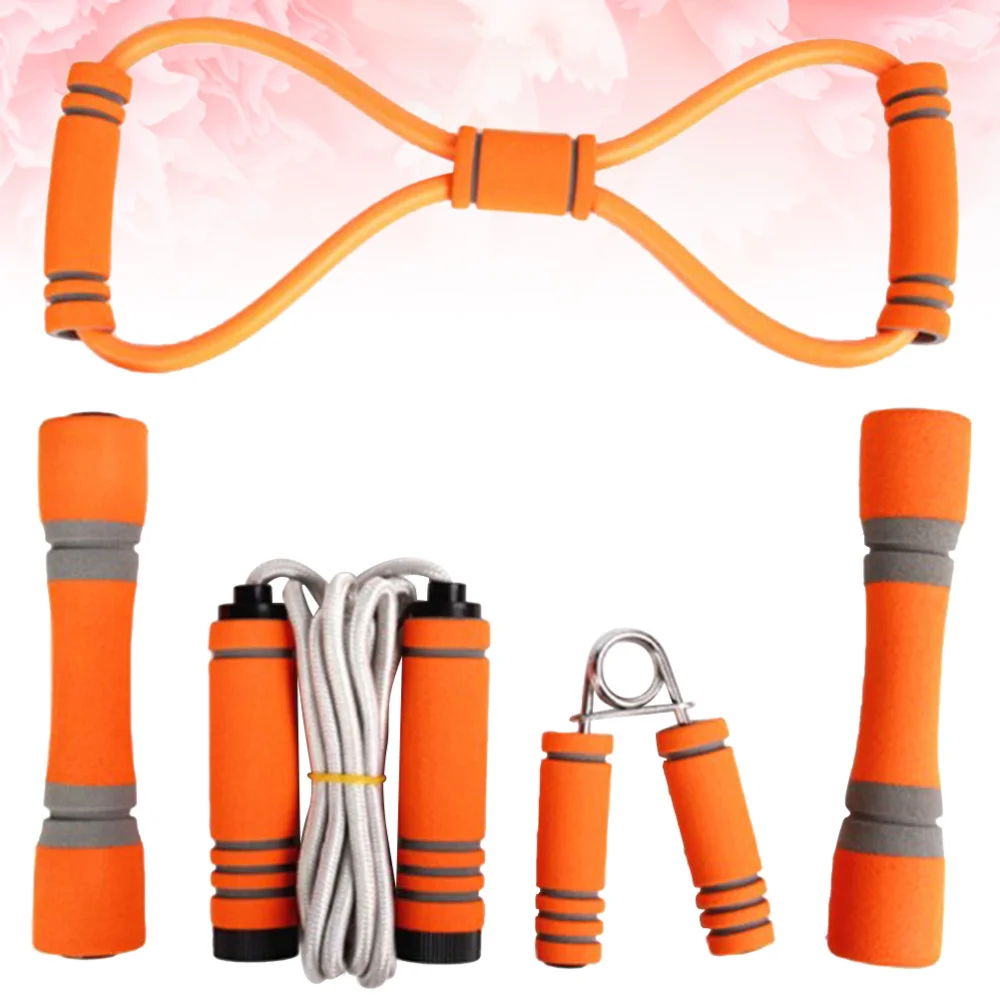 

5pcs Skipping Rope Hand Gripper Puller Dumbbell Set Exercise Sports Accessory Fitness Equipment for Men