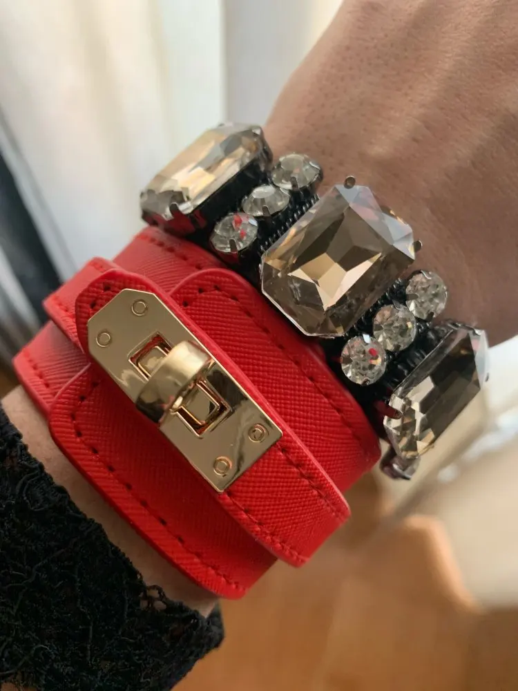 TOTABC Панк ювелирные изделия кожаный браслет готические Высокая чувствительность