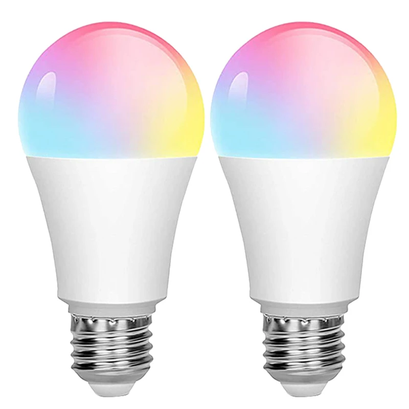 

Лампа A21 Tuya смарт-лампочка Wifi B22 2700 лм RGB 6500K до K 10 Вт, 2 шт.