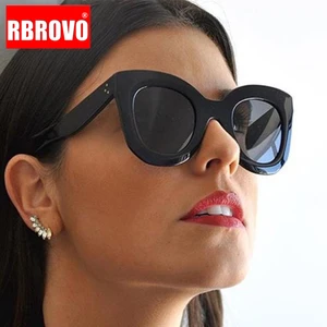 RBROVO 2021 леопардовые солнцезащитные очки кошачий глаз женские дизайнерские роскошные мужскиеженские солнцезащитные очки Классические винтажные уличные очки UV400