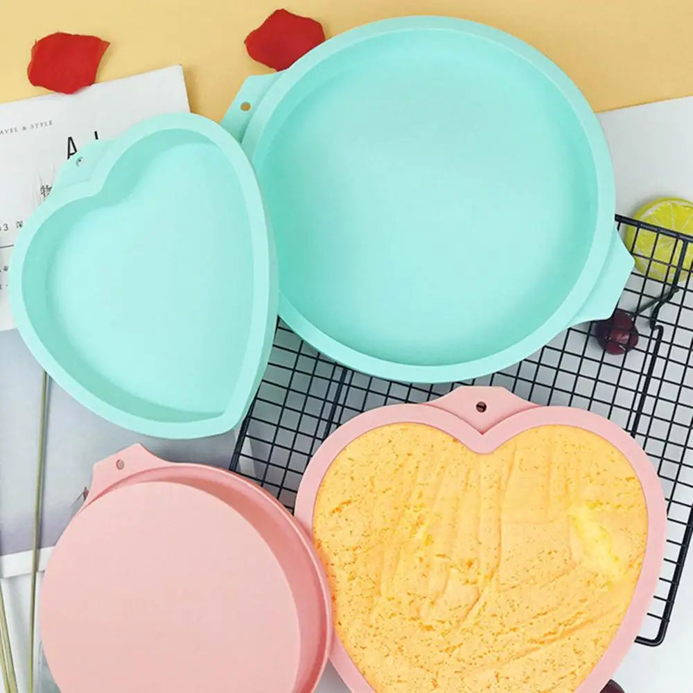 

Hot Sales!! 6/8 inch Round Love Heart Shape Reusable Silicone Cake Mousse Mold Baking Tools