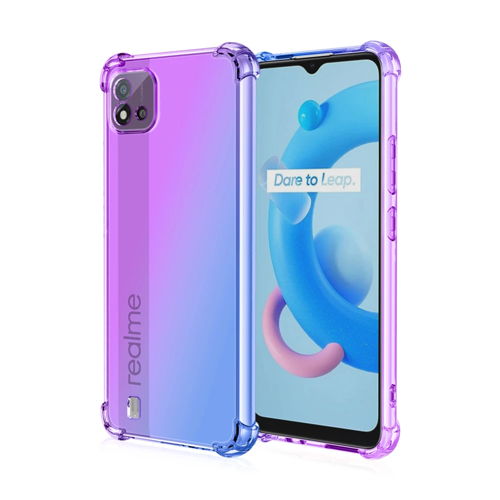 

Drop Protection Gradient TPU Case for OPPO Realme C20 C21 C17 7i Find X3 A94 A93 A73 A53 A55 5G A72 A52 Reno 5 Pro Cover