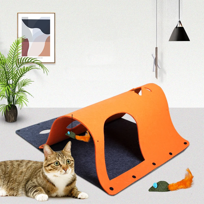 

DIY Cat Tunnels Toy Foldable Cats Tunnels Playing Toys Kitten Channel Rolling Tunnel Nest Interactive Play Toy Pet Supplies