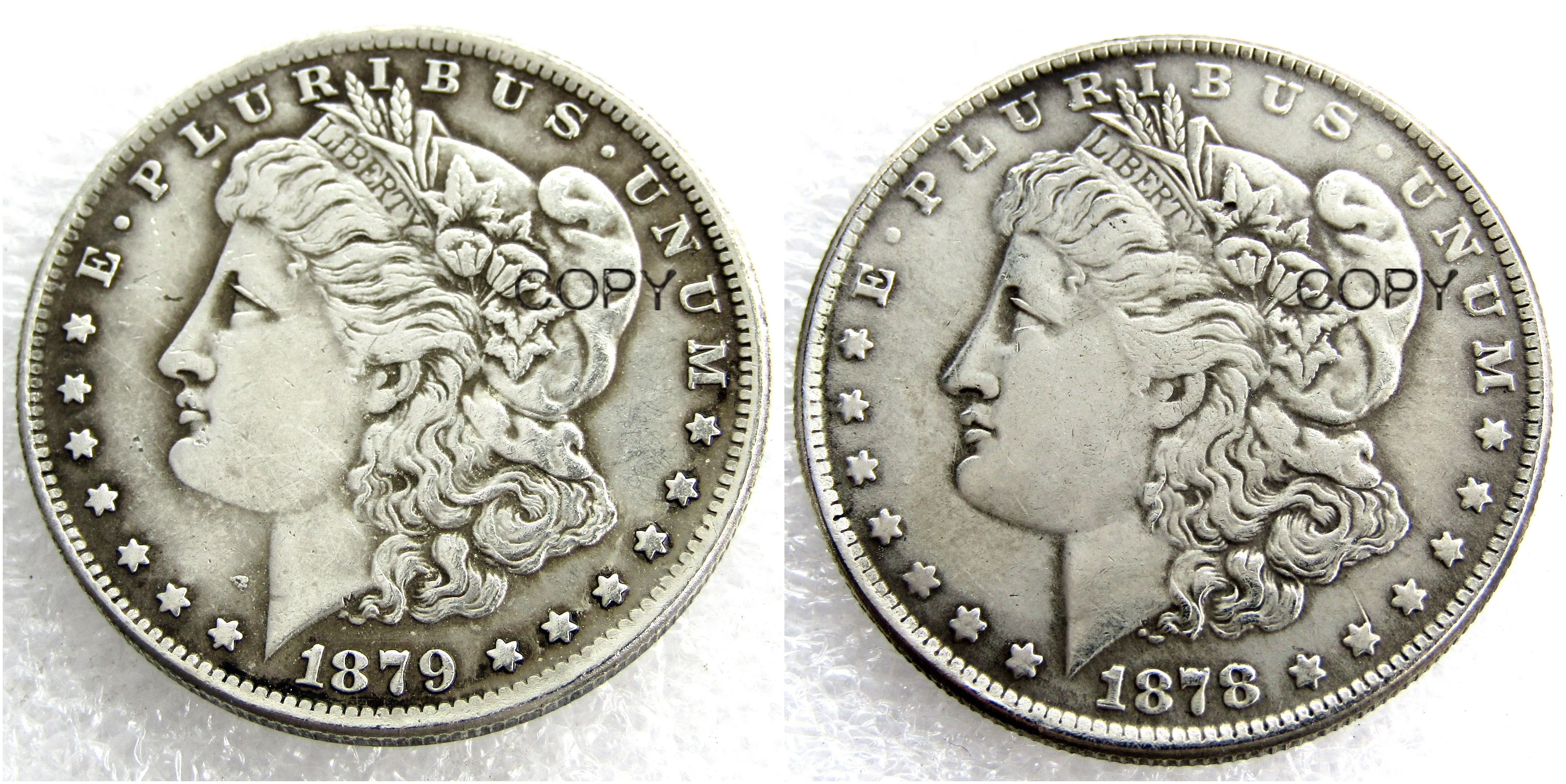 Монеты США 1878/1879 два лица UNC/старый цвет Morgan копия доллара монеты