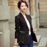 fashion autumn women plaid blazers and jackets office lady work wear suit coat slim casual female blazer tops