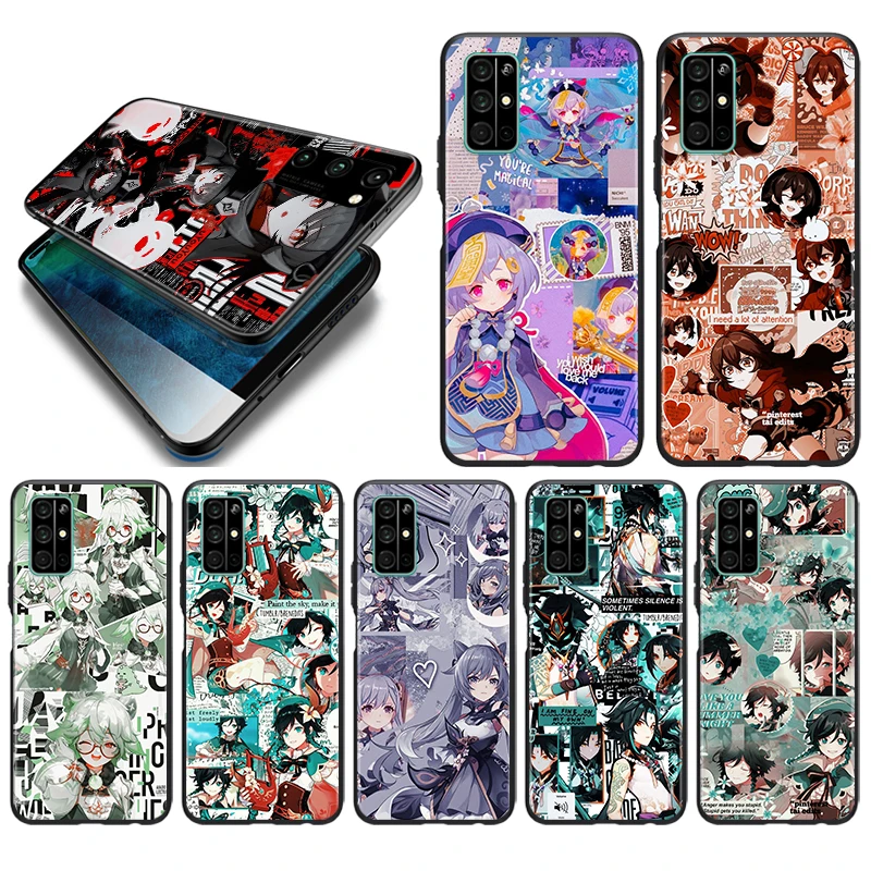 

Genshin Impact Anime Soft TPU For Honor Play 3E 8S 8C 8X 8A 8 7S 7A 7C MAX Prime Pro 2019 2020 Black Silicone Phone Case