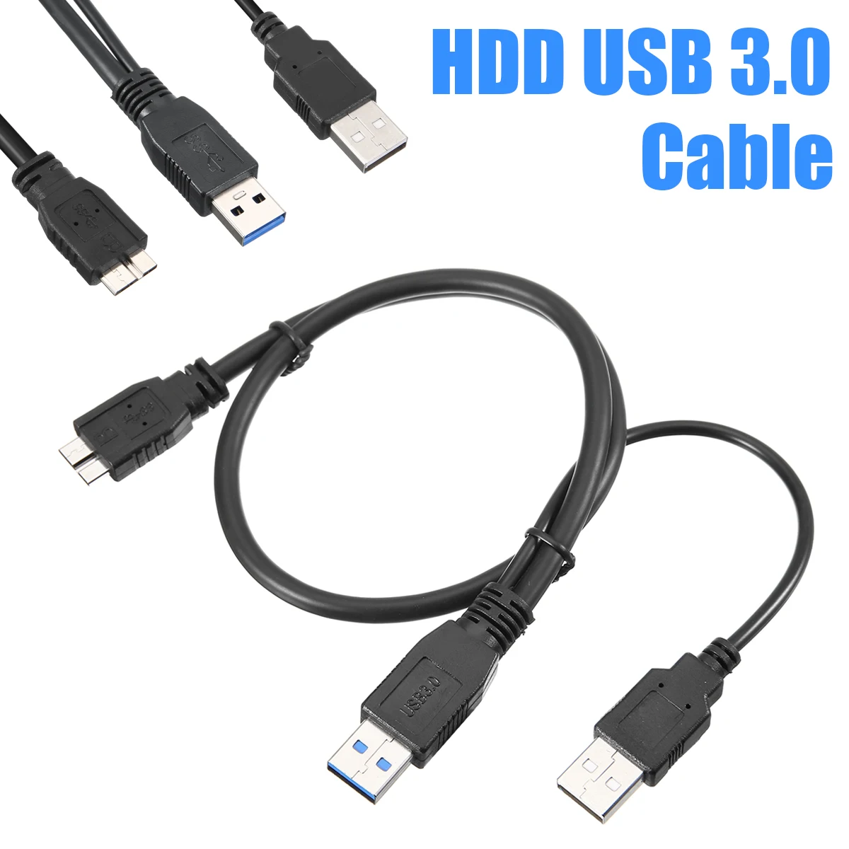 Mayitr Новый 50 см HDD USB 3 0 кабель черный Высокое качество A штекер к Micro B Y для