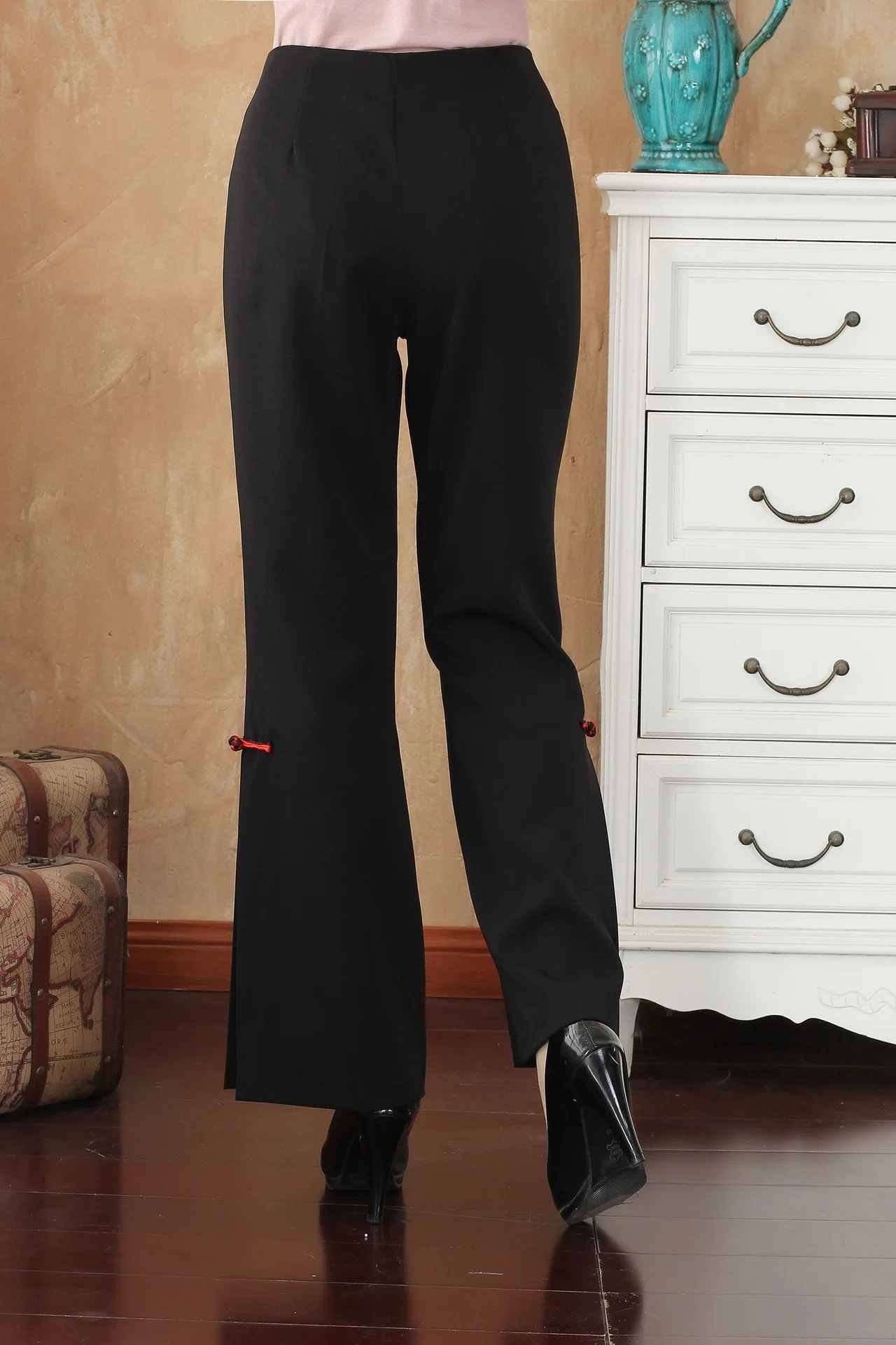 Женская обувь на весну-осень повседневные штаны Длина с вышивкой и цветочным