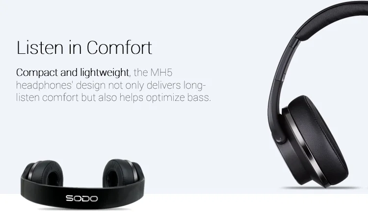 SODO MH5 беспроводные Bluetooth наушники и динамик 2 в 1 удобная Регулируемая NFC гарнитура с микрофоном