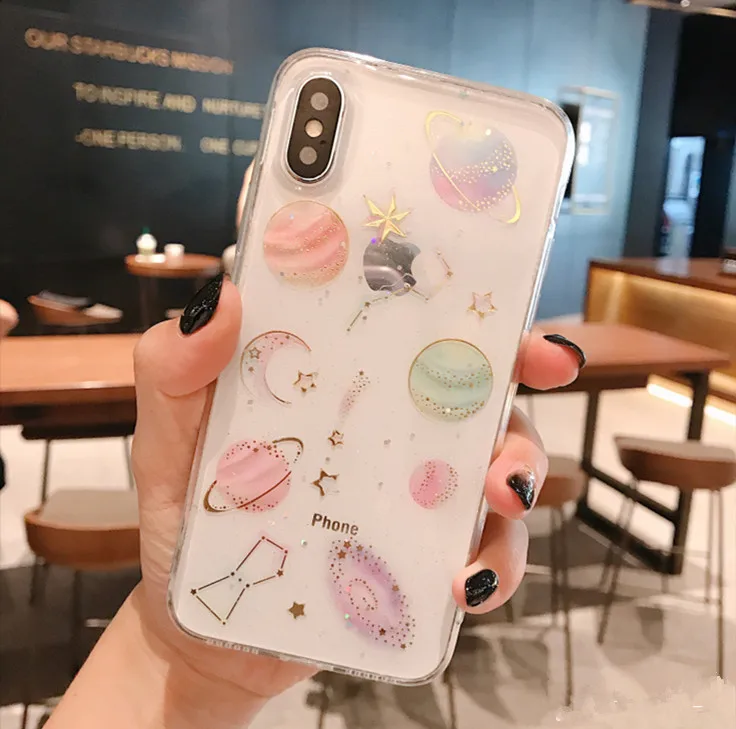 white Блестящий Мягкий силиконовый чехол Вселенная планета для xiaomi Red mi 6 6A чехол note 7 pro Чехол для xiaomi mi CC9 A3 Lite 4X 5X 6X 5A 7A - Цвет: white