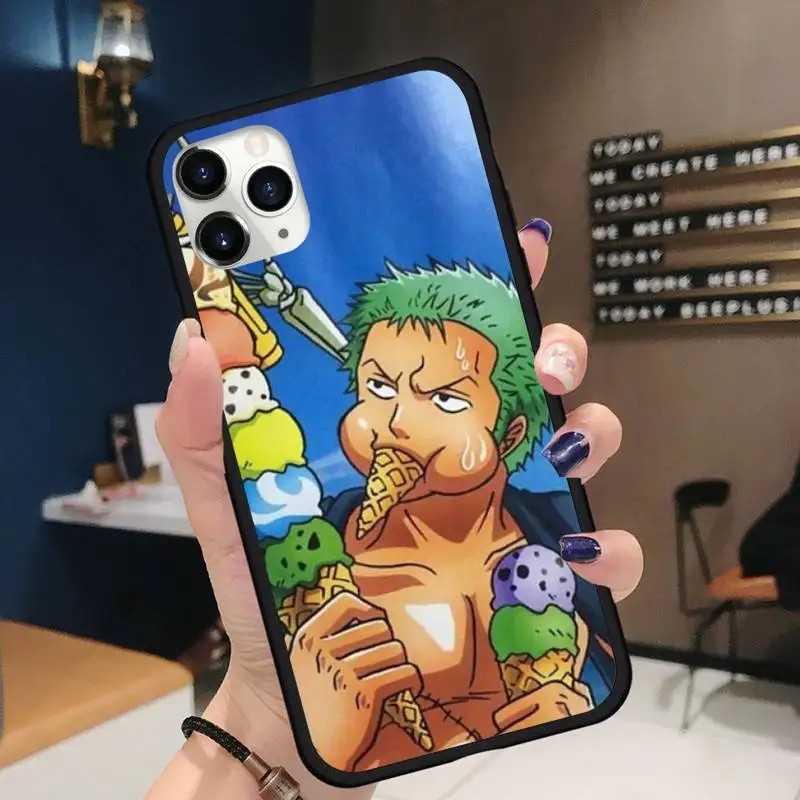 

one Piece of Anime Zoro Phone Case for iPhone 11 12 pro XS MAX 8 7 6 6S Plus X 5S SE 2020 XR Soft silicone