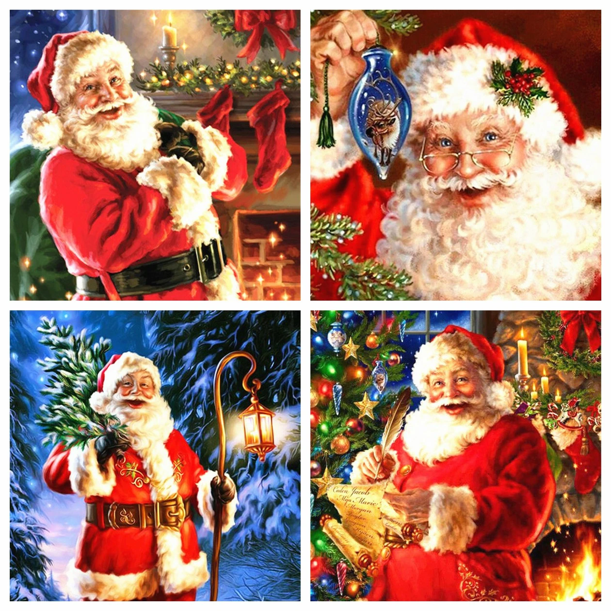 HUACAN Полная площадь Алмазная вышивка Дед мороз 5д мозаика рождество зима