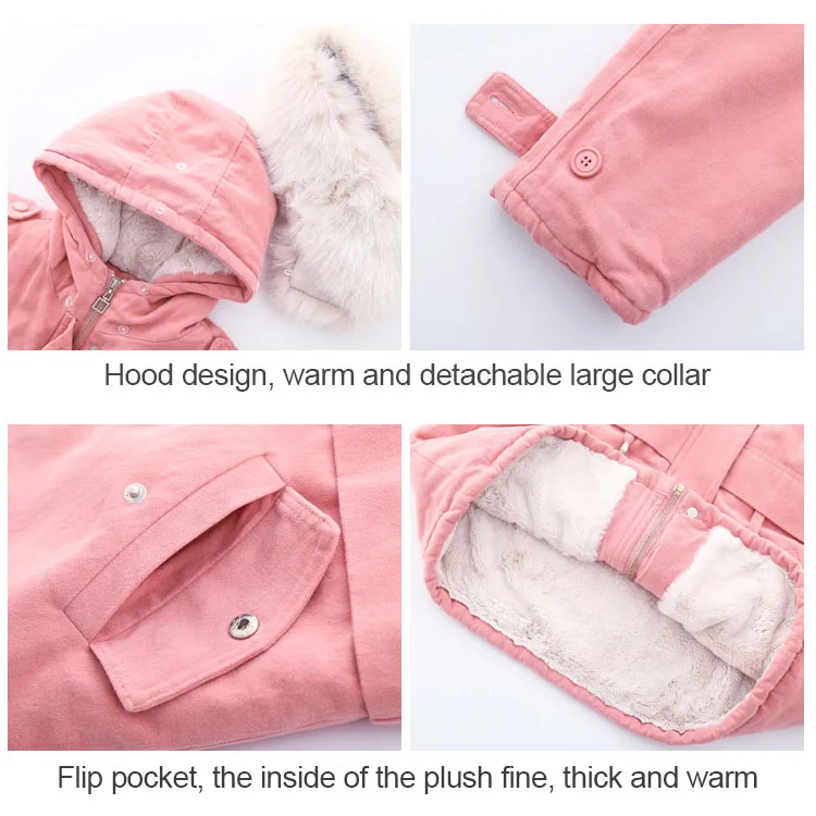 

Girl's winter cotton padded jacket overcomes Plush coat WT018