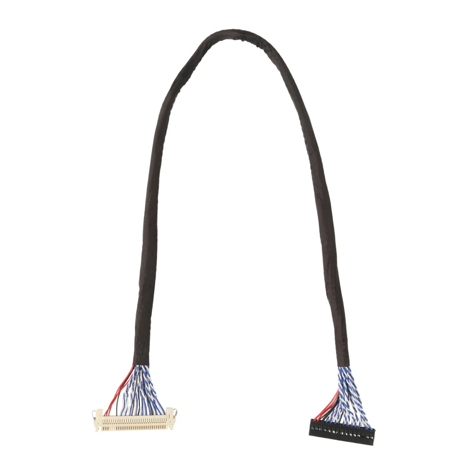25см 45см с крючками LVDS кабель FIX-30P-D8 FIX 30 контактов D8 Двойной 2-канал 8-бит 1,0мм шаг для 17-21 дюймовых ЖК-дисплеев контроллера.