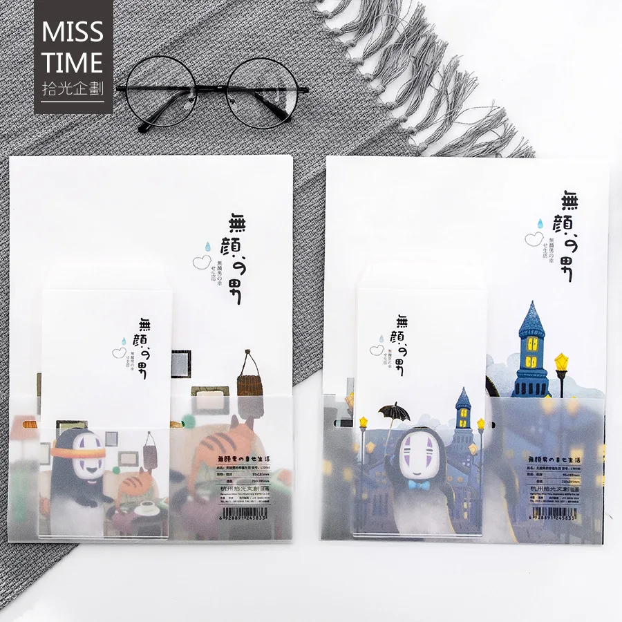 

9pcs/Set 3 envelopes+6 writting paper Novelty No Face Man Series Envelope For Gift Stationery School Supplies