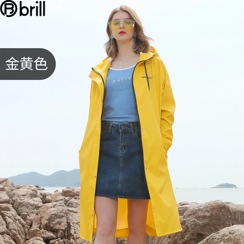 

Waterproof Nylon Raincoat Women Travel Yellow Ladies Hooded Raincoat Outdoor Hiking Poncho Impermeable Chaquetas Rain Gear 50
