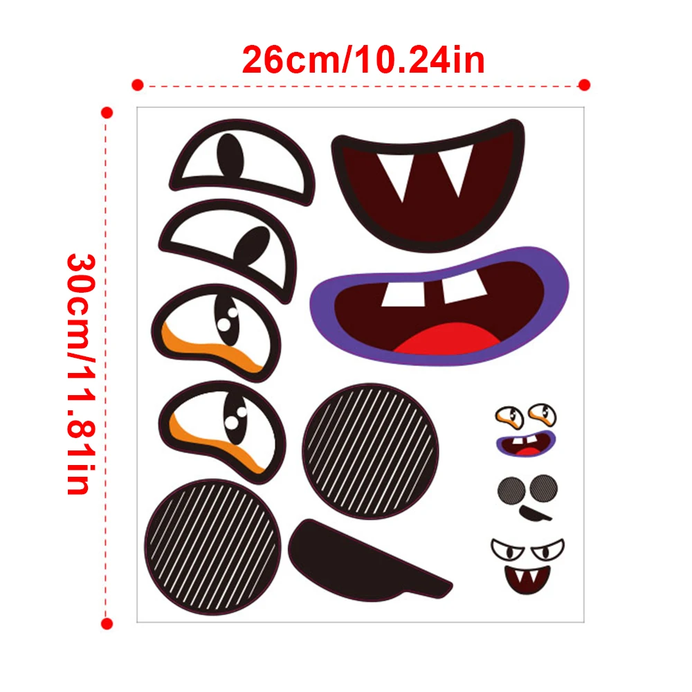 2 набора наклеек на Хэллоуин тыквы забавное лицо гримаса Набор для Хэллоуина