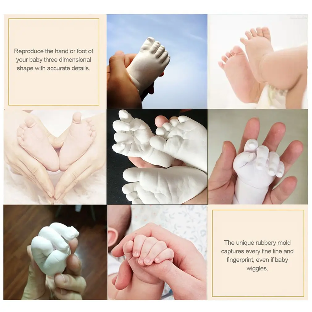 

HOT SELL 100g Plaster Molding Powder Clone Powder Mini Kit Kids Baby Handprints Footprints Hand And Foot Casting
