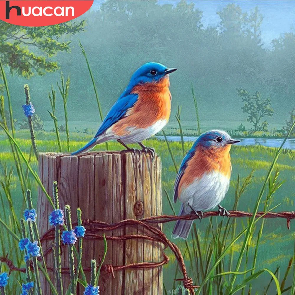 HUACAN Алмазная мозаика птица 5D DIY вышивка Алмазные животные картина крестом пейзаж