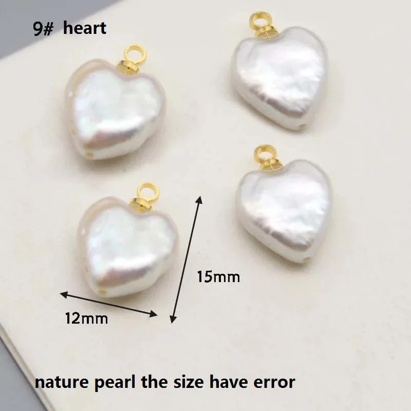 heart shape 5 шт./лот натуральный пресноводный жемчуг в форме барокко, одна подвеска, звезда, квадрат, Круглый, сердце и т. Д., DIY жемчужные бусины - Цвет: heart shape
