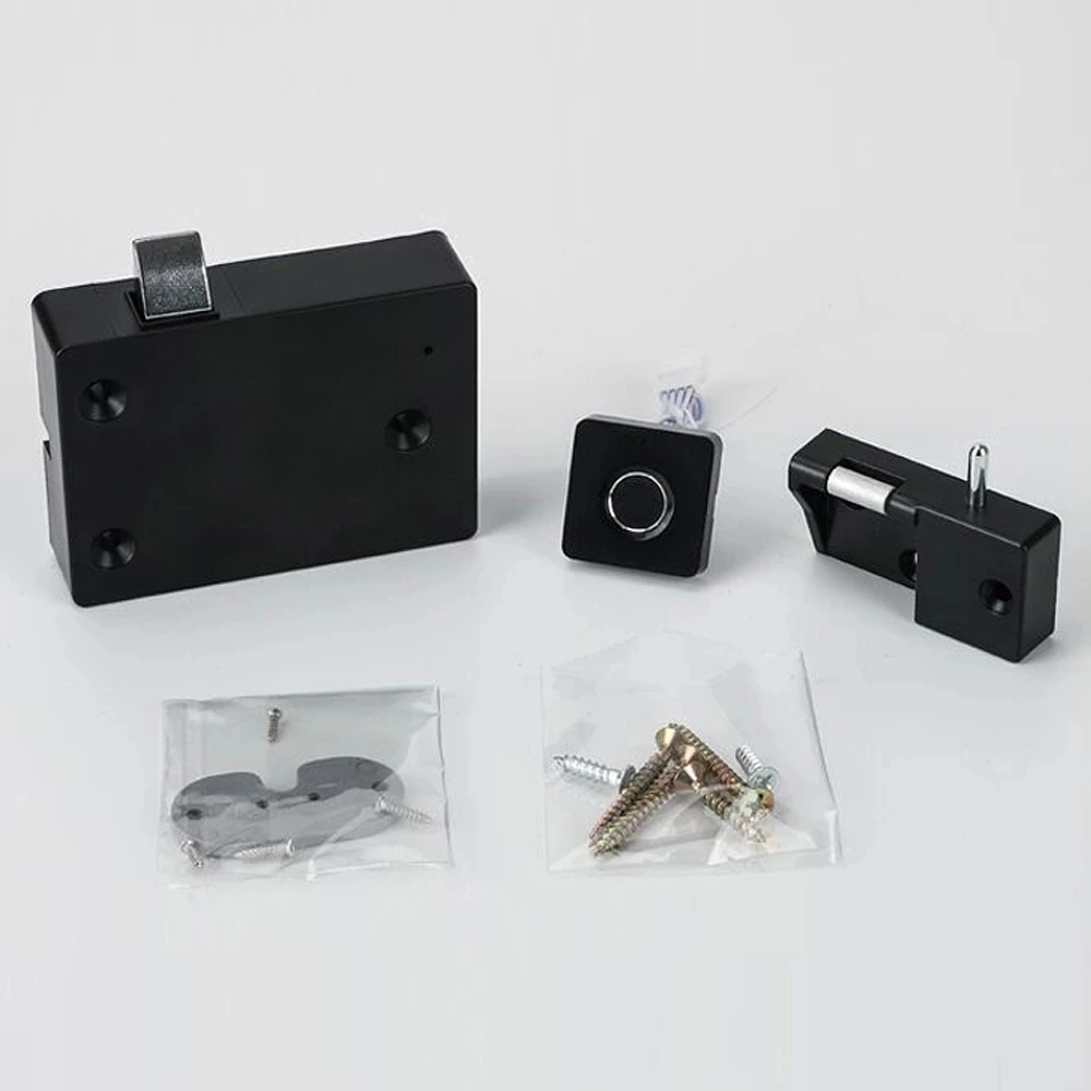 Smart fingerprint drawer lock office file cabinet household storage door electronic free wiring | Обустройство дома