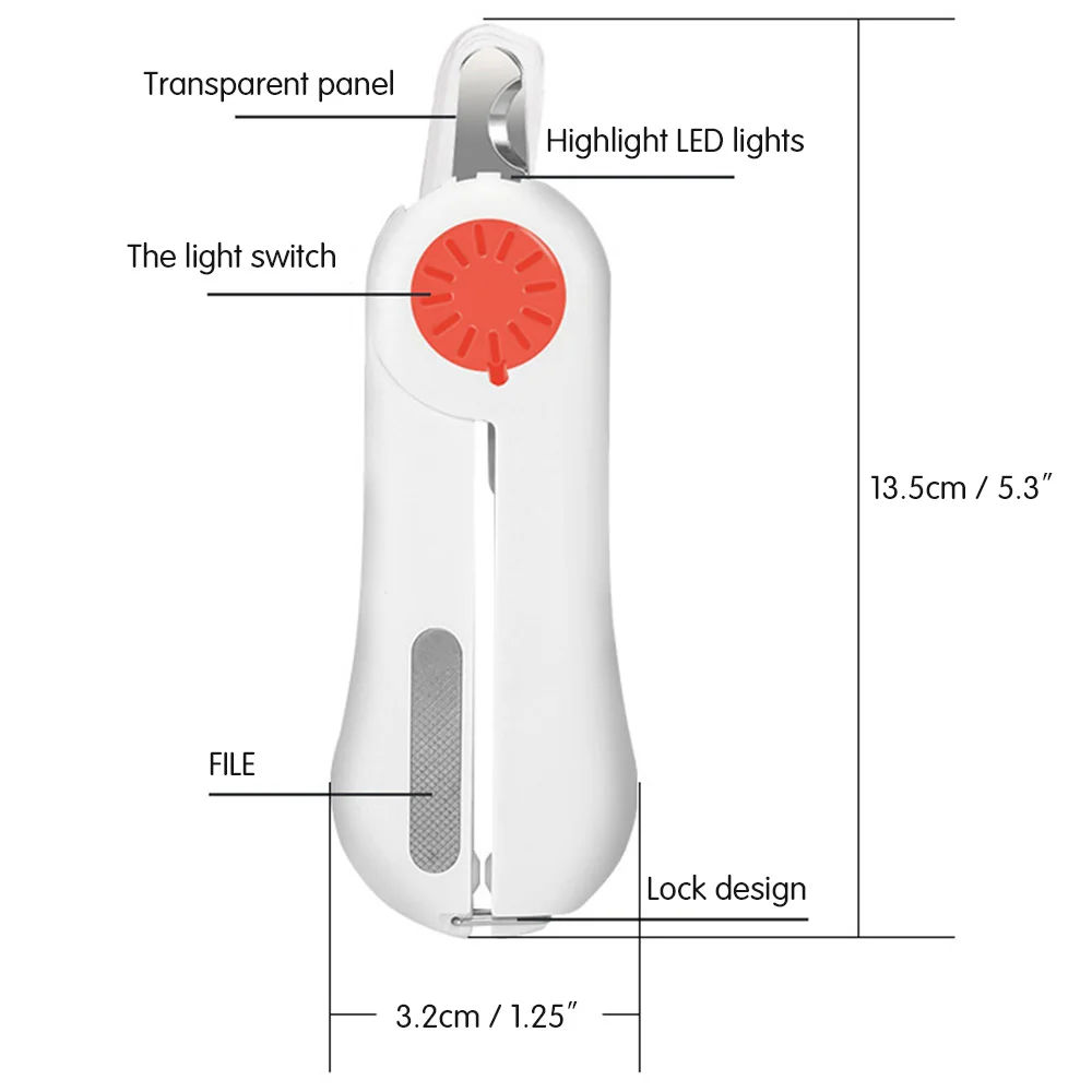 

1PC Pet Dog Nail Clipper With LED Light Safety Nail Cutter Machine Stainless Steel Scissors Animal Nail Trimmer Pet Supplies
