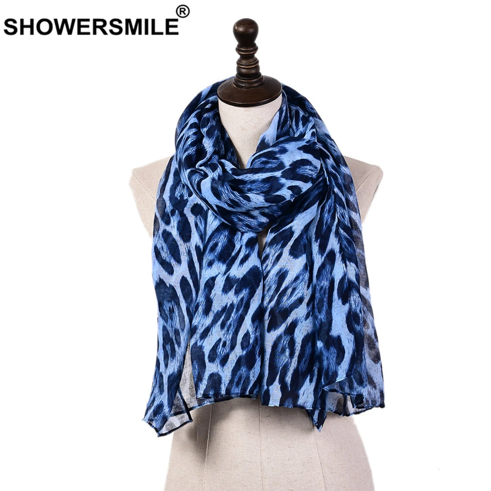 Шарф с леопардовым принтом SHOWERSMILE Camel женские шарфы из вуали модные на весну и