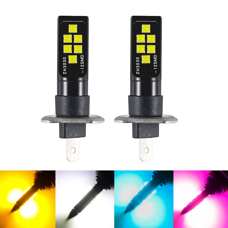 2x H1LED 12SMD 3030 универсальная лампа супер яркие противотуманные фары дневные ходовые