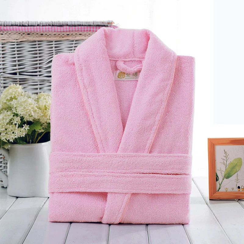 100% Cotton Toweling Terry Robe Unisex lovers Soft Bath Robe Men And Women Nightrobe Sleepwear Male Casual Home Bathrobe