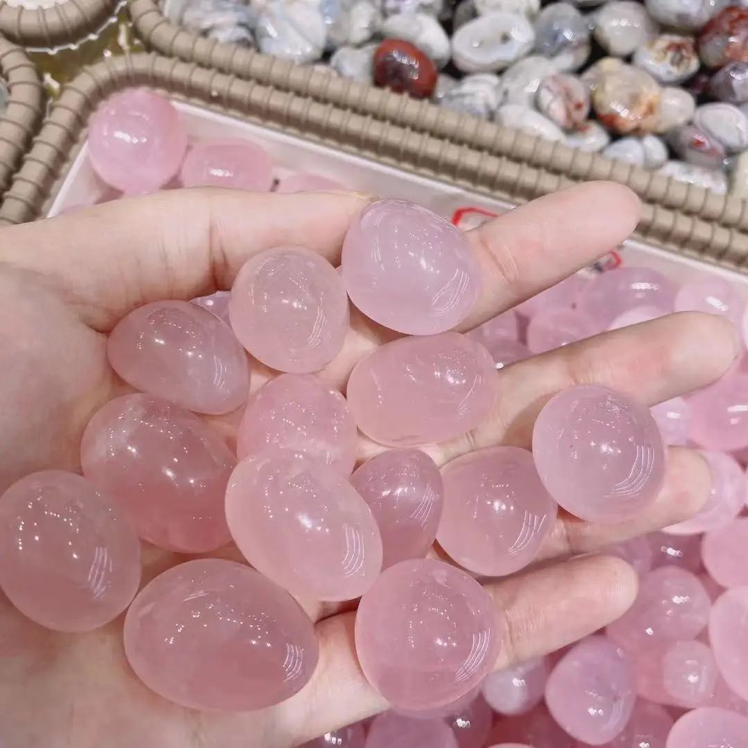 

High Quality Rose Quartz Tumbled Quartz Healing Stones Gemstones For Home Decoration
