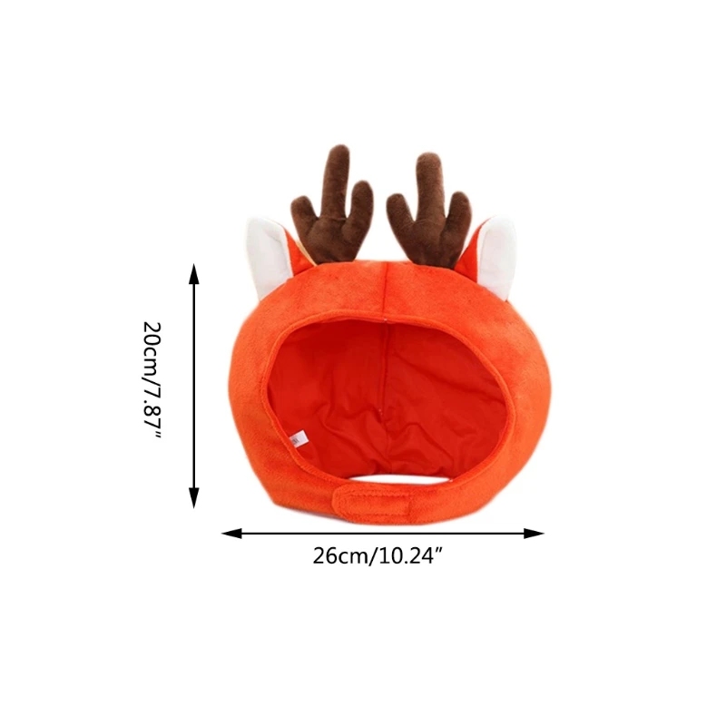 

Lovely Cartoon Elk Deer Antlers Plush Hat Funny Animal Stuffed Toys Headgear Warm Earflap Cap Performance Holiday Party L41B