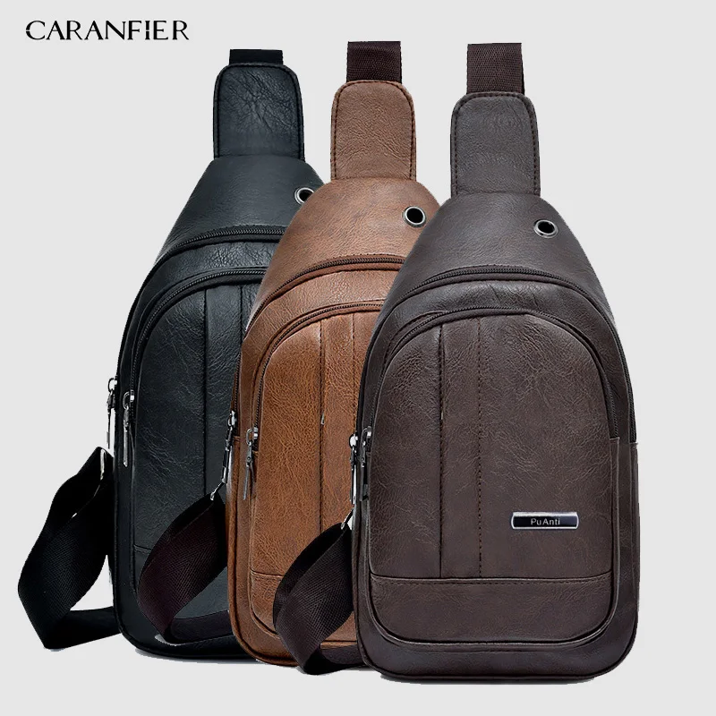 CARANFIER 3 шт. водонепроницаемая сумка через плечо из искусственной кожи мужская для