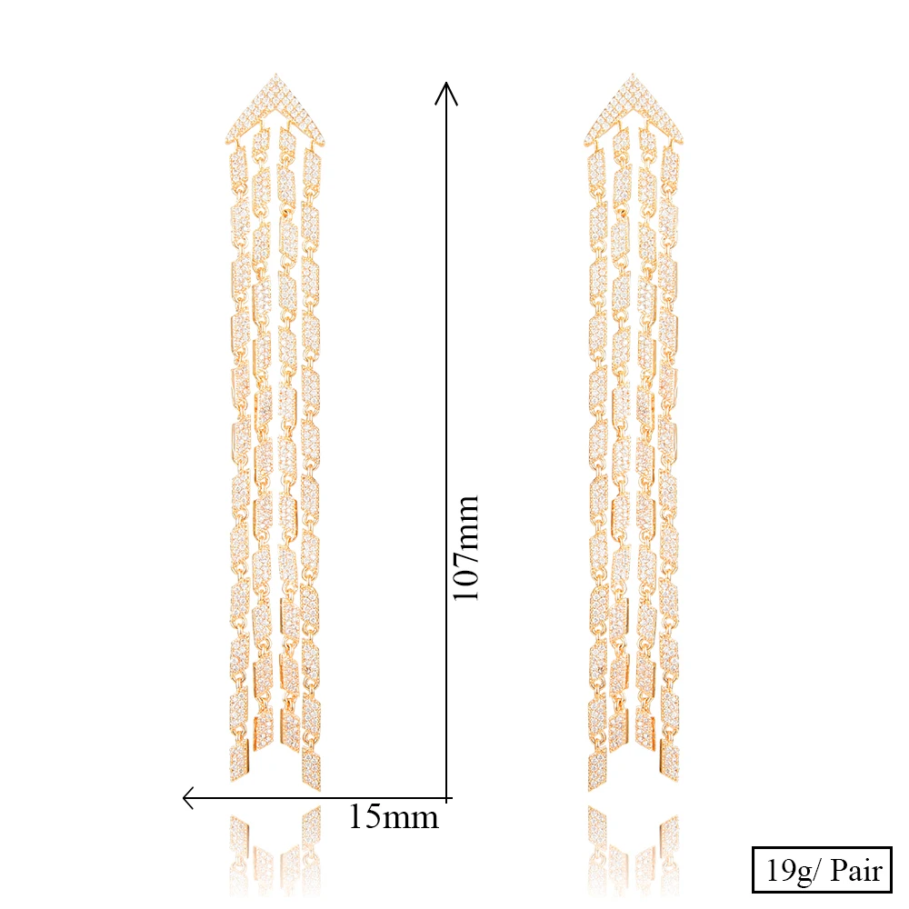 

GODKI Luxury Super Long Tassels Earrings For Women Wedding Cubic Zirconia CZ DUBAI Bridal Earrings boucle d'oreille femme 2018