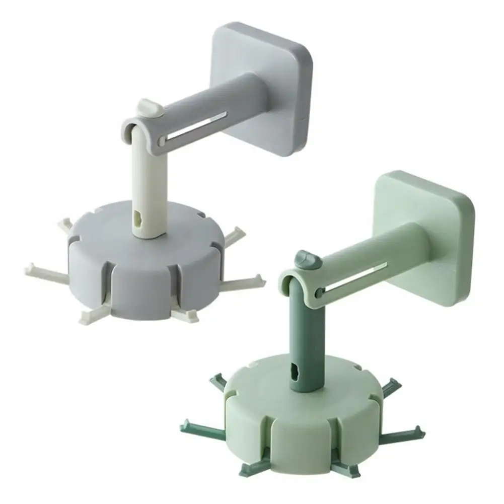 

1pc 360 Degrees Rotated Kitchen Hooks Self Adhesive 6 Hooks Wall Door Hook Handbag Spatula Spoon Home Hanging Rack