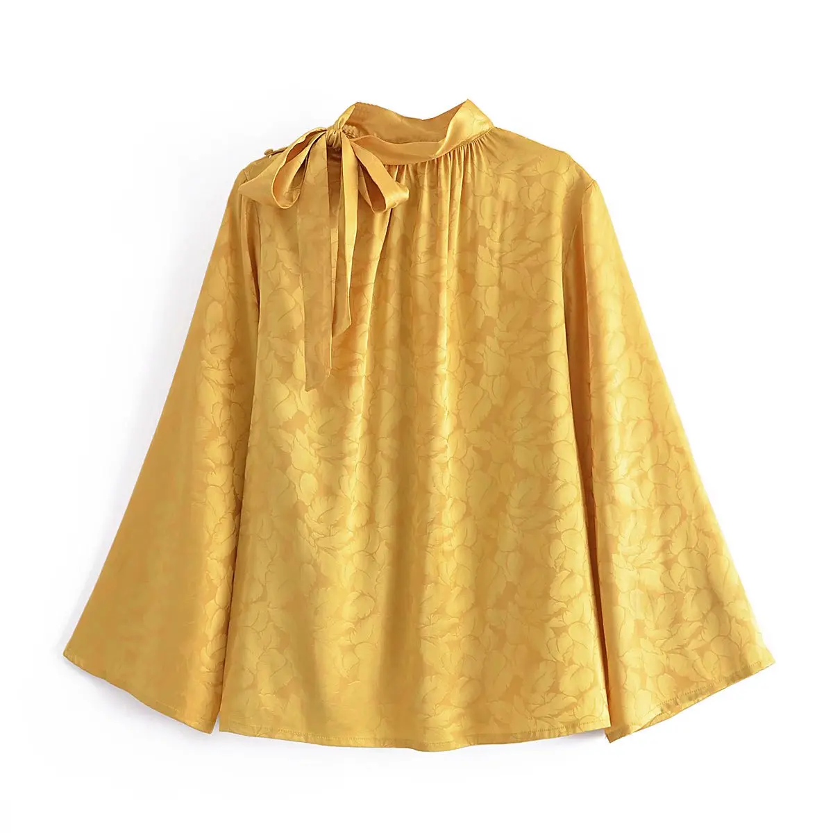 

Женская рубашка с длинным рукавом, винтажная Свободная рубашка с цветочным принтом и бантом на шее, 2021