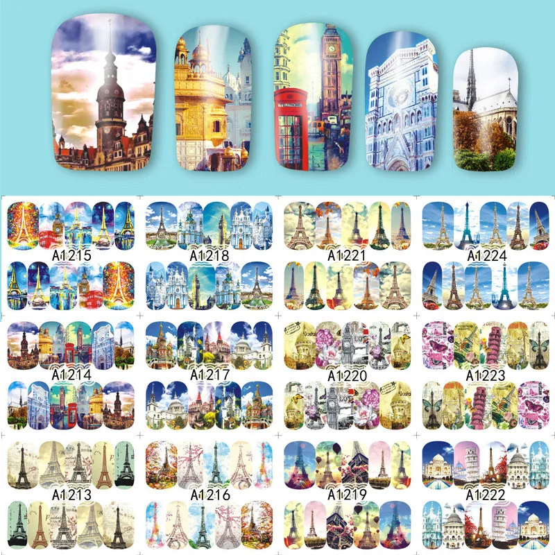 1 лист наклейки для ногтей Бабочка летняя цветная передача воды полные Типсы