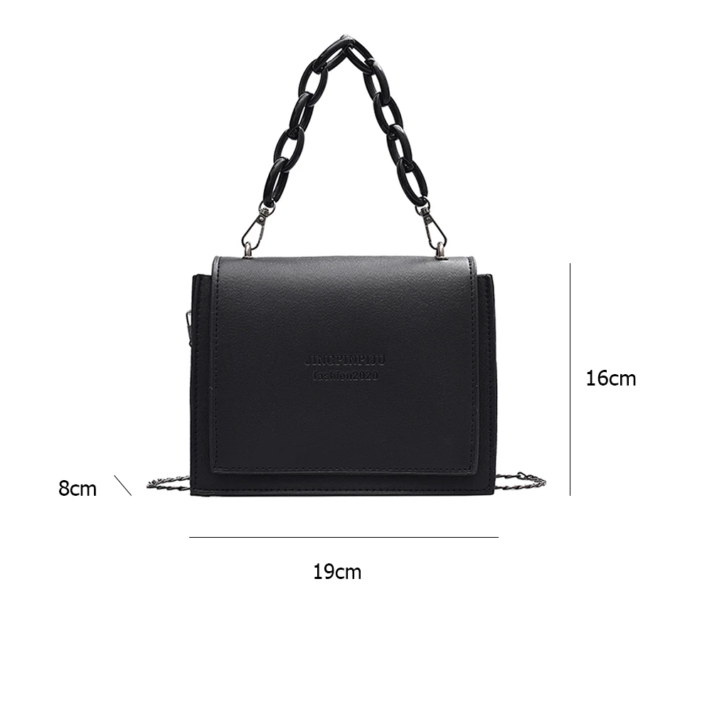 

New Fashion Solid Color Women Shoulder Messenger Bags Retro PU Leather Chain Small Square Ladies Shoulder Crossbody Handbags