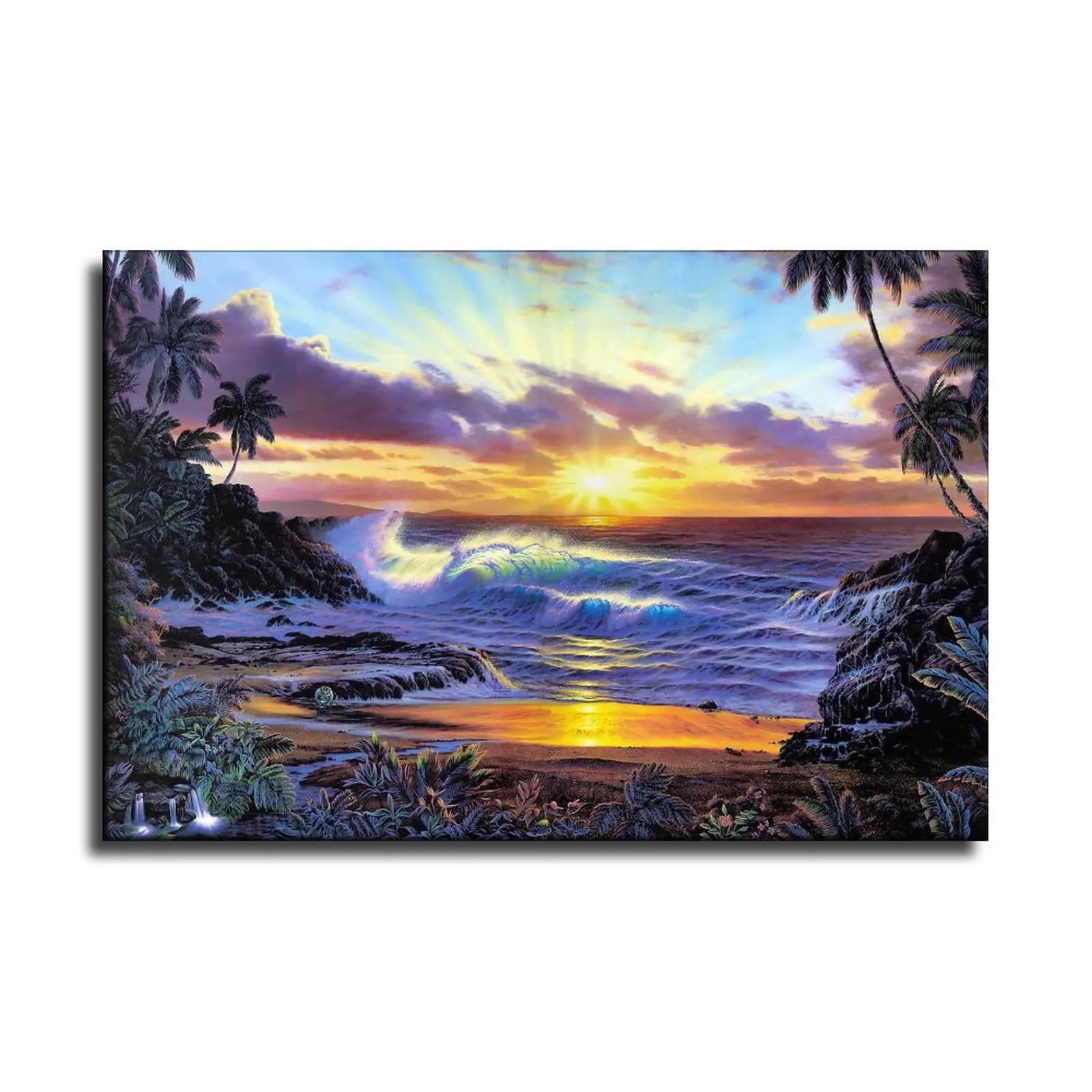 Настенный постер на холсте с изображением мореплая и лунного света | Дом сад