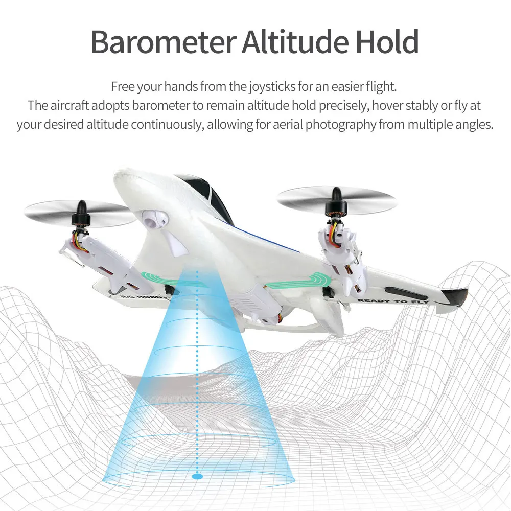 RC Vertical Take-off Landing Fixed Wing Stunt Aircraft EPO 6-Channel Brushless 6G Self-stabilizing Remote Control Airplane Toys | Игрушки и