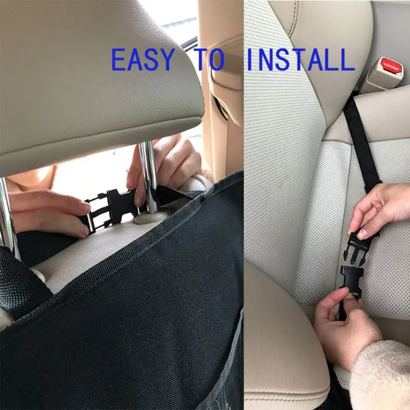 Funda protectora de asiento trasero de coche para ni&ntilde;os, organizador de asiento trasero de coche, negro, antisuciedad, bolsa de almacenamiento-2