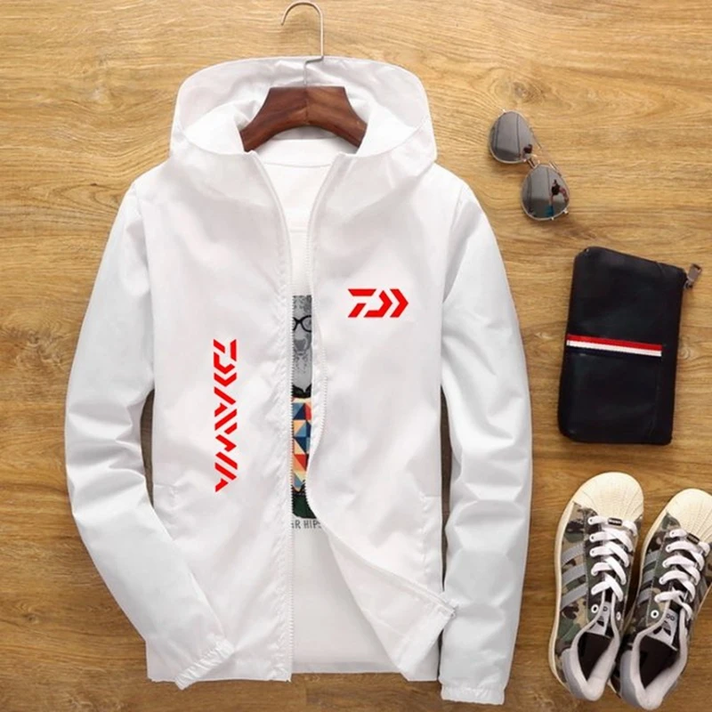 

Men Jacket Spring Autumn Fashion Daiwa Fishing Thin Top Men's Casual Baseball Bomber Zipper Jacket Men's Jacket Big Size 6XL BH7