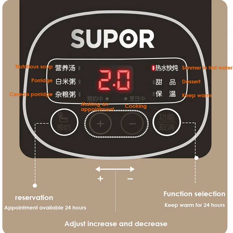 

Supor Mini Electric Cooker Intelligent Automatic Self-contained Menu Household Kitchen Rice Cooker Can be Reserved