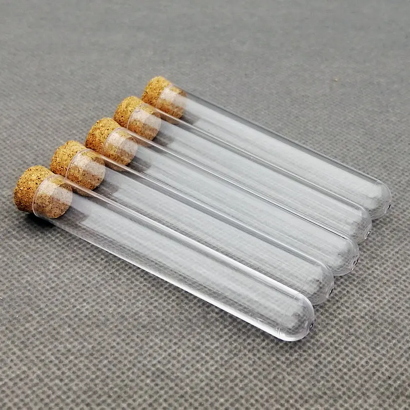 50pcs 13x78mm School Lab Clear Plastic Test Tubes With Corks Caps,Wedding Favor Gift Tube,Party Candy Container