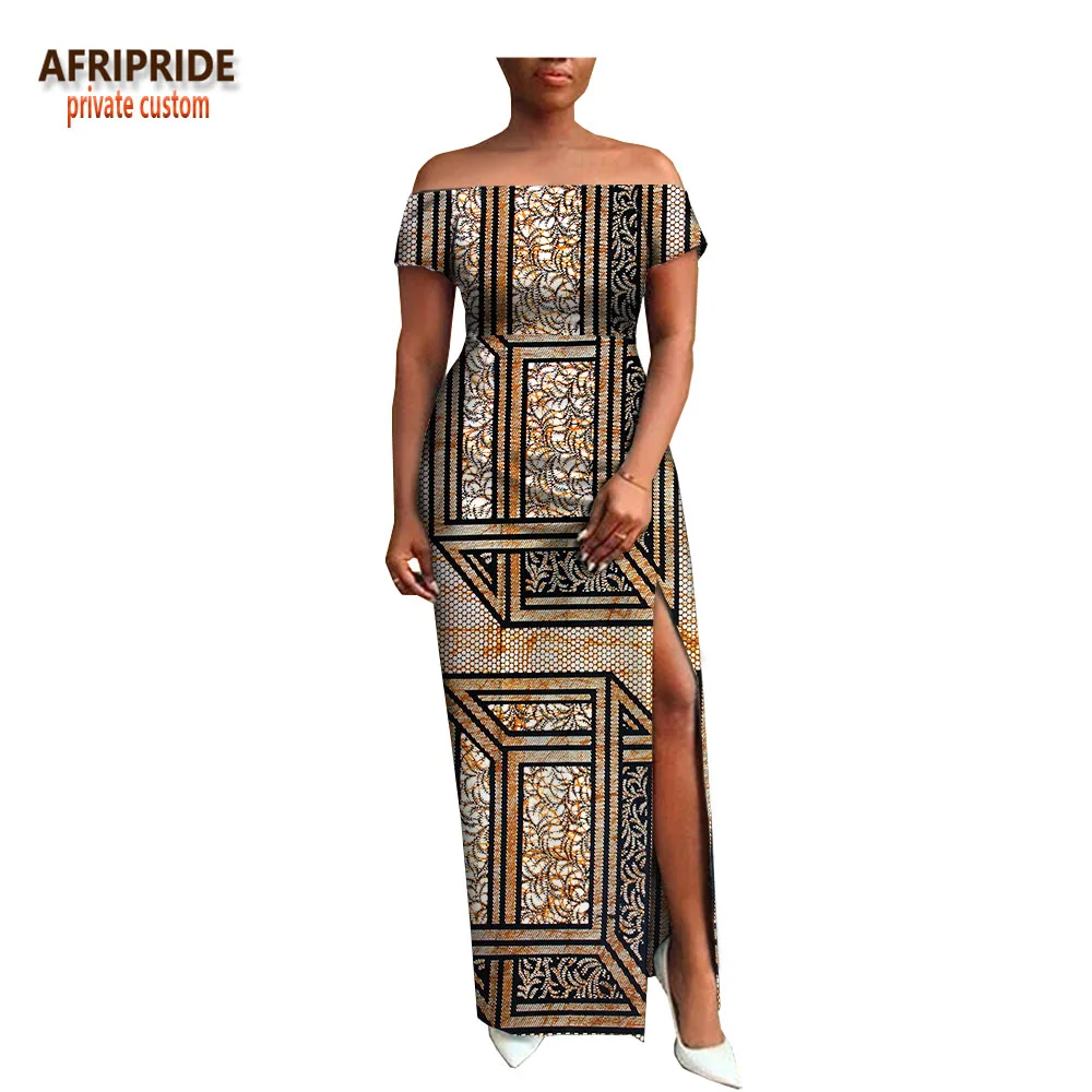 AFRIPRIDE, индивидуальная африканская одежда, осеннее платье, короткий рукав, макси, батик, боковое, вечернее платье для женщин, A722538 - Цвет: 291J