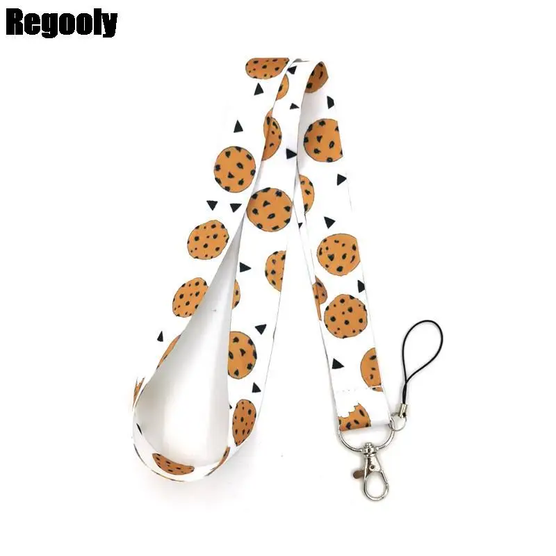 

Chocolate Biscuit Keychain Lanyards Id Badge Holder ID Card Pass Gym Mobile Phone Badge Holder Key Strap webbings ribbons