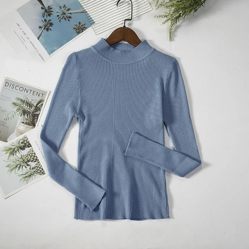 

Women Sweater New Knitted Korean Women's Sweater Sweet Turtleneck Women Sweaters Stylish Bottoming Cheap Female Women's Clothing