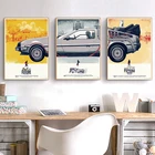 Плакат Назад в будущее автомобиль художественные картины Шелковый плакат на холсте принты классических фильмов картины Домашний Декор подарок мальчику