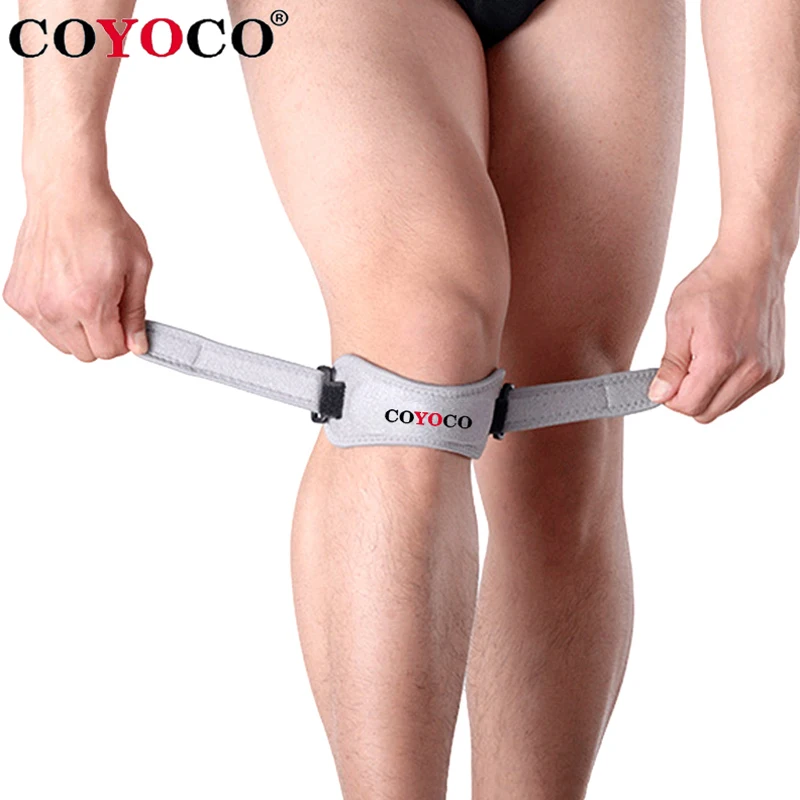 

1 Pcs Adjustable Patella Pads Knee Support Protector Brace KneePads COYOCO Brand Anti Falls Injury Bandage Guard Grey